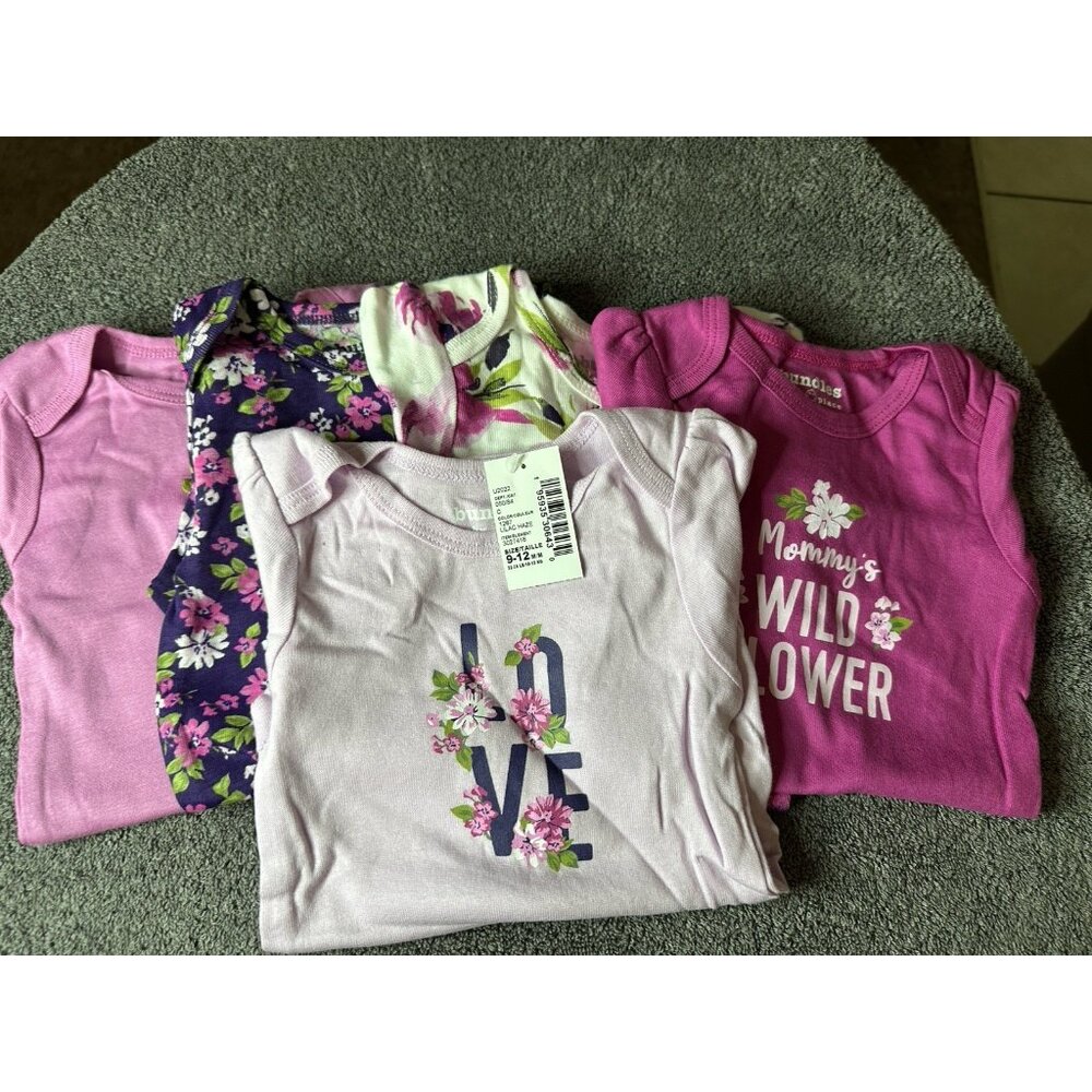 Bundle Babies Place Favorite 5 Pack Body Suits Floral Designs Variety Size 6-9mo